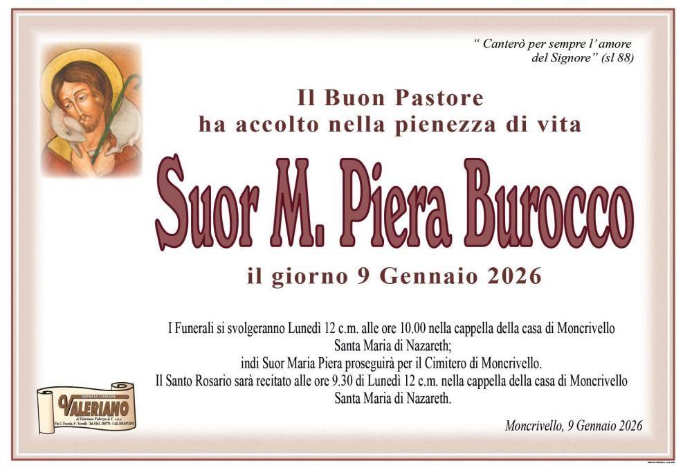 SUOR MARIA PIERA BUROCCO