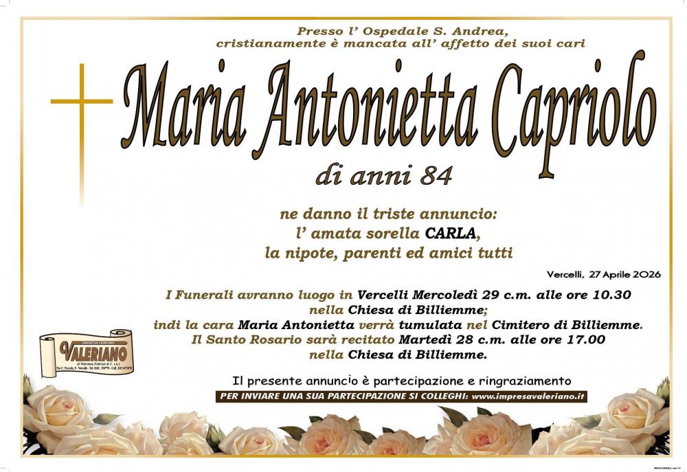 MARIA ANTONIETTA CAPRIOLO