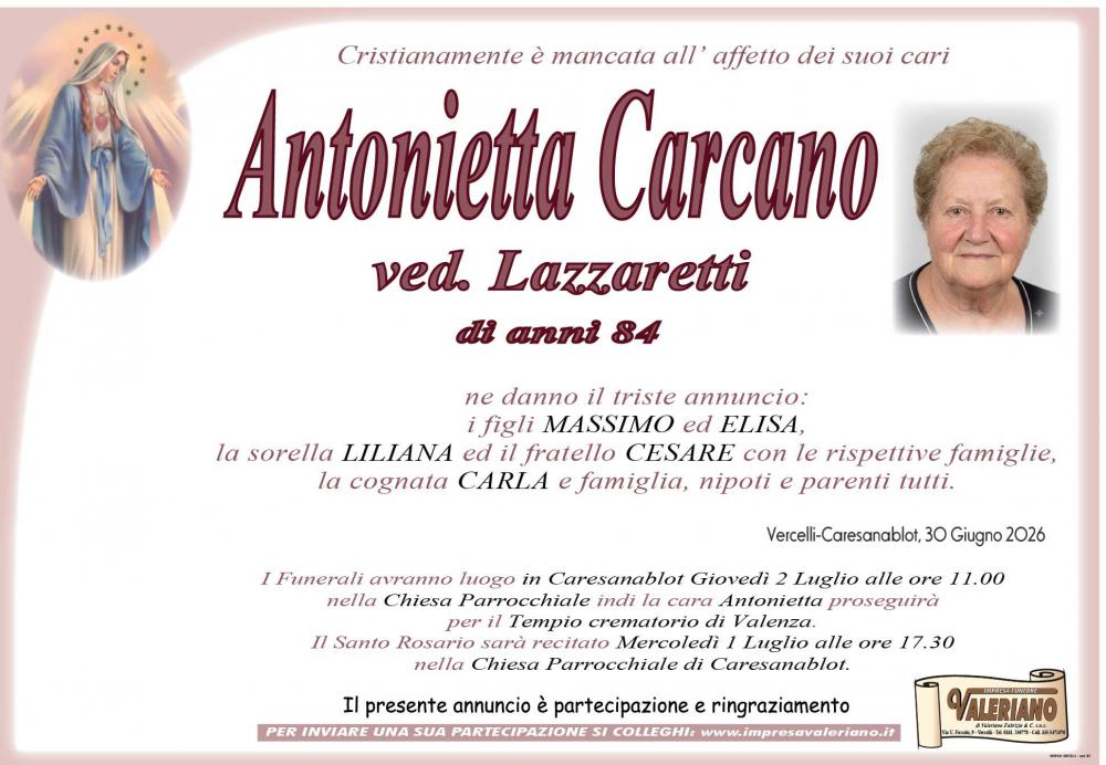ANTONIETTA CARCANO