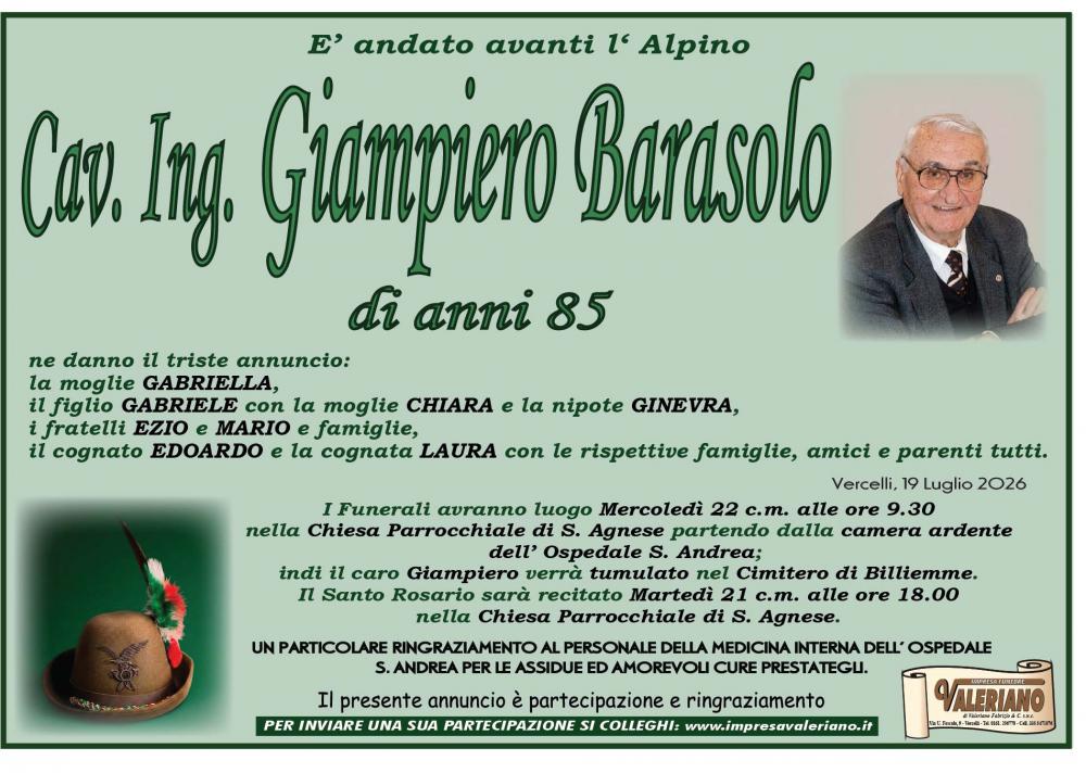 CAV. ING. GIAMPIERO BARASOLO